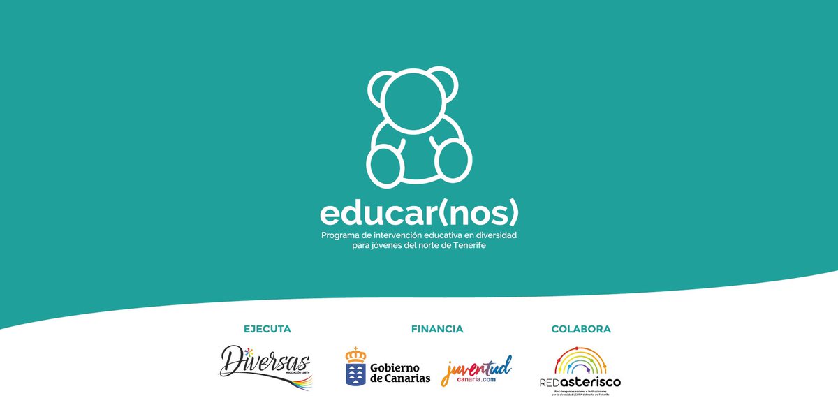 diversaslgbti's tweet photo. 🐻NACE #EducarNOS, un proyecto de intervención educativa en diversidad para jóvenes del norte de Tenerife.
🚸Comenzamos este proyecto con la cofinanciación de @JuventudCanaria y los ayuntamientos de la Red ASTERISCO. https://t.co/Yf6CYLeSGg