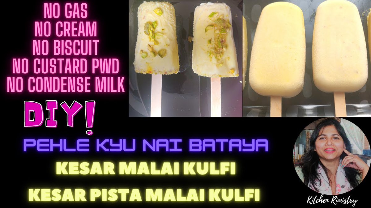 KitchenRimistry's tweet photo. Check out my latest video "Kesar Pista Malai Kulfi Recipe | Pista Malai Kulfi Recipe | Traditional Malai Kulfi | Holi Special"

Please subscribe!!

Watch Now: https://t.co/2lHx3vT1jB https://t.co/qqDBnUdblG