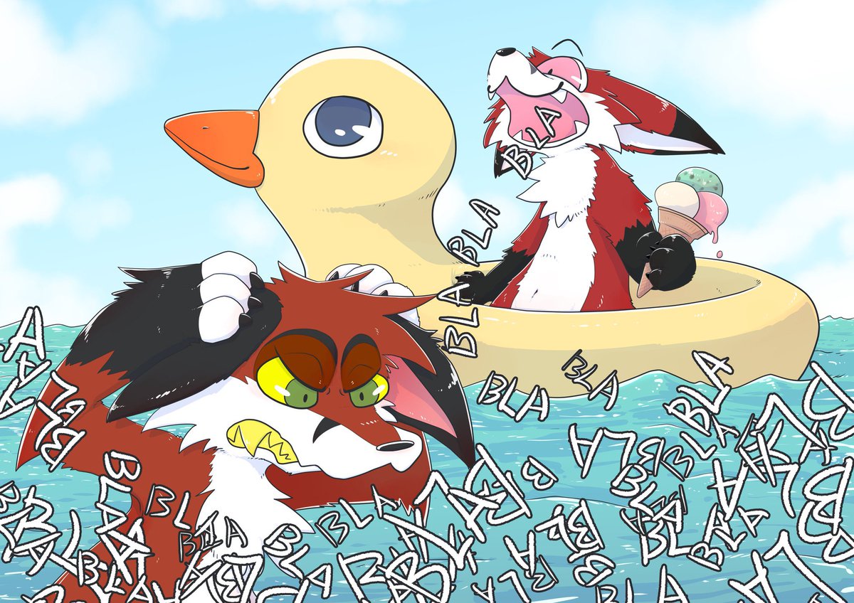 AkiFoxx's tweet photo. When @Nanakifuchs talks, he talks muuuuch. Too much for Munchy‘s poor ears <.<. picture by @__mizu__ ありがとうございます！！ https://t.co/Pzj5rBZkRp