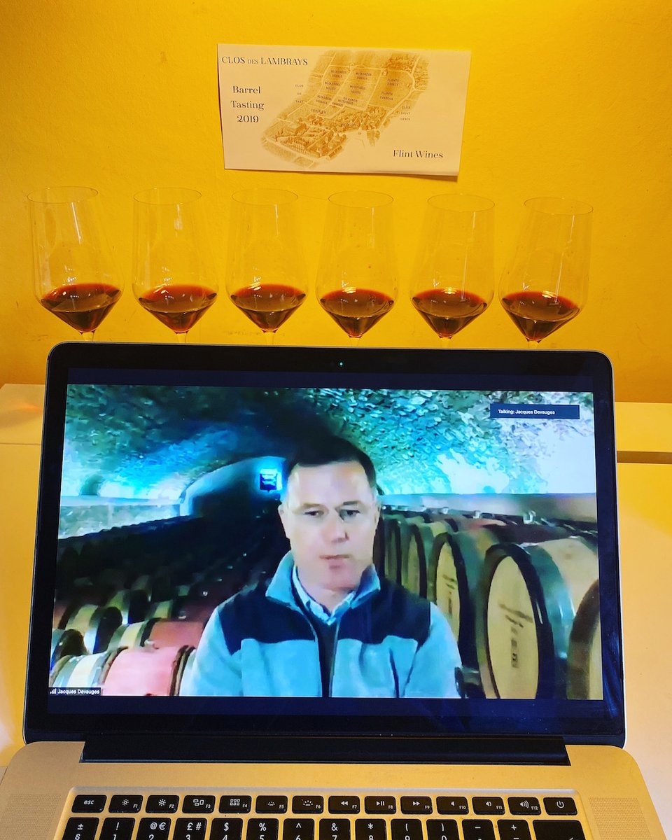 TweetaDean's tweet photo. One of the best online tastings of the past year – new winemaker at Domaine des Lambrays, Jacques Devauges beamed direct from the barrel room, together tasting 6 barrel samples that explain his revolutionary changes at the historic Morey St. Denis estate. https://t.co/KZJYGR4GQI https://t.co/8JJLUqixOw