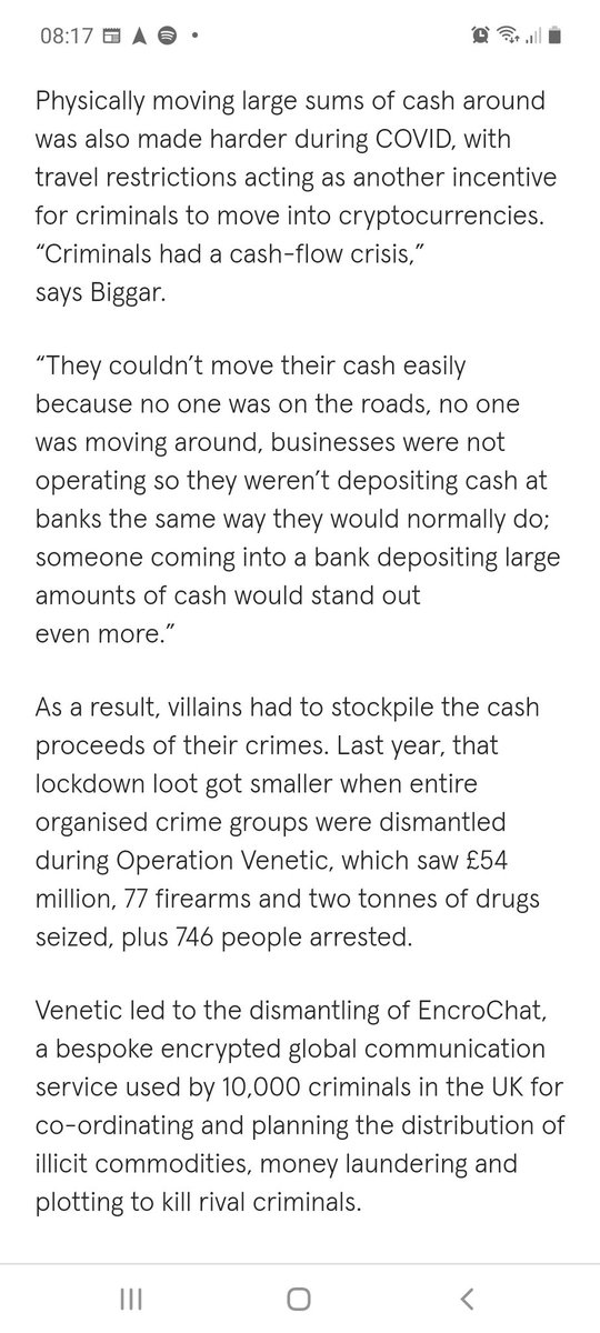 There is still a huge false assumption that crime is a purely cash based economy. <a href="/WeFightFraud/">We Fight Fraud</a> forthcoming whitepaper explains how this article raconteur.net/technology/cyb… has got it wrong. Very few criminals are sitting on hoards of cash unable to get it in the bank..