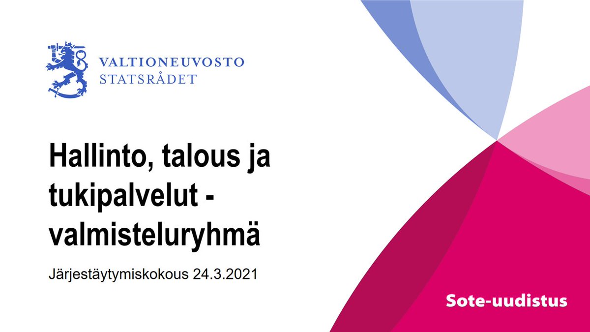 #sote-uudistukseen valmistautuminen etenee! Tänään käynnistyi hyvinvointialueiden hallintoa, taloutta ja tukipalveluita koskevan valmisteluryhmän työ. 

Keskustelussa mm.:

🔷hyvinvointialuiden perustamisen ensiaskeleet
🔷talouden suunnittelu
🔷sopimussiirrot 

#hallittumuutos