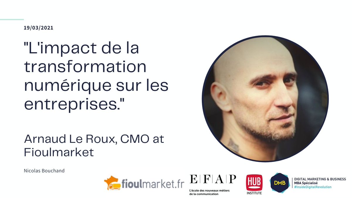 Quel-est L'IMPACT 💥 de la #TransfoNum sur les entreprises ?

👉 Retrouvez mon interview d'<a href="/ArnaudLeRoux/">LE ROUX Arnaud</a>, CMO at <a href="/fioulmarket/">fioulmarket</a> et intervenant au sein du @MBADMB 

La réponse d'Arnaud ici 👉 cutt.ly/QxEKH1k

#Digital #MBADMB #interview #business