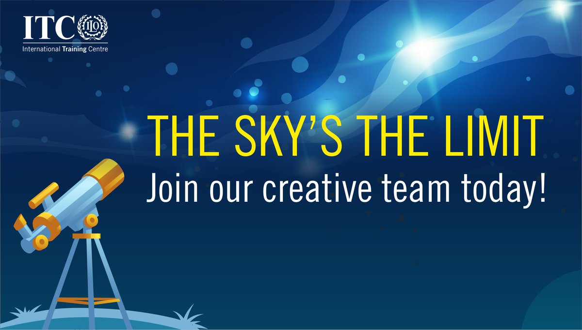 ITCILO's tweet photo. We're looking for stellar experts to join our teams at the ITCILO! Are you a professional in one of the following fields?

•#Elearning
•Instructional #design
•Digital media 
•Design and #communication

Send us your CV today! Email at:  learninginnovation@itcilo.org https://t.co/NcpBfyqKiM
