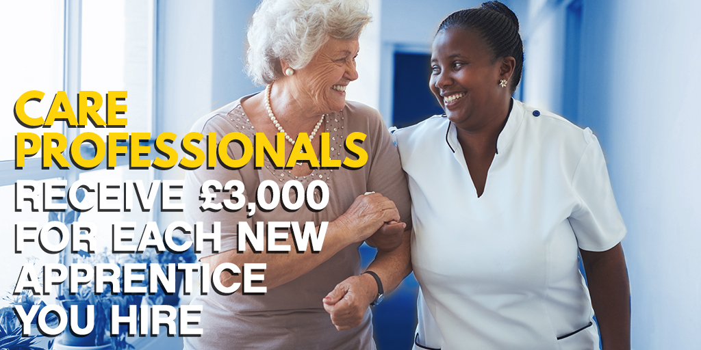 wlc_training's tweet photo. Calling all Care Professionals!

There’s never been a better time to hire new staff. Did you know you can receive £3000 for each new apprentice you hire (£4000 if they are age 16-18)?
 
For further information please call 01942 761946 or email employerengagement@wigan-leigh.ac.uk https://t.co/vlpWSctJ12