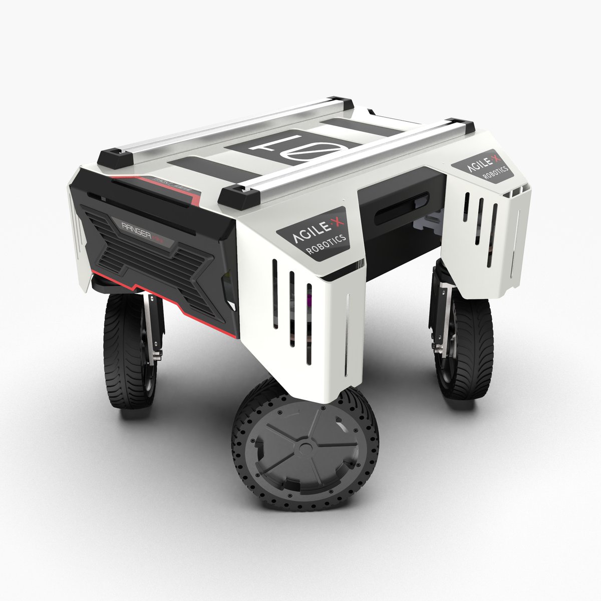 AgileX_Robotics's tweet image. We would like to announce that our first &apos;Four-Wheel-Steeing&apos; robot Ranger Mini is ready on board.
A compact body and zero turning radius to achieve 360° static steering. Four different types of driving mode, 200mm ground clearance, removeble battery. #UGV #Robot #Mobilerobot