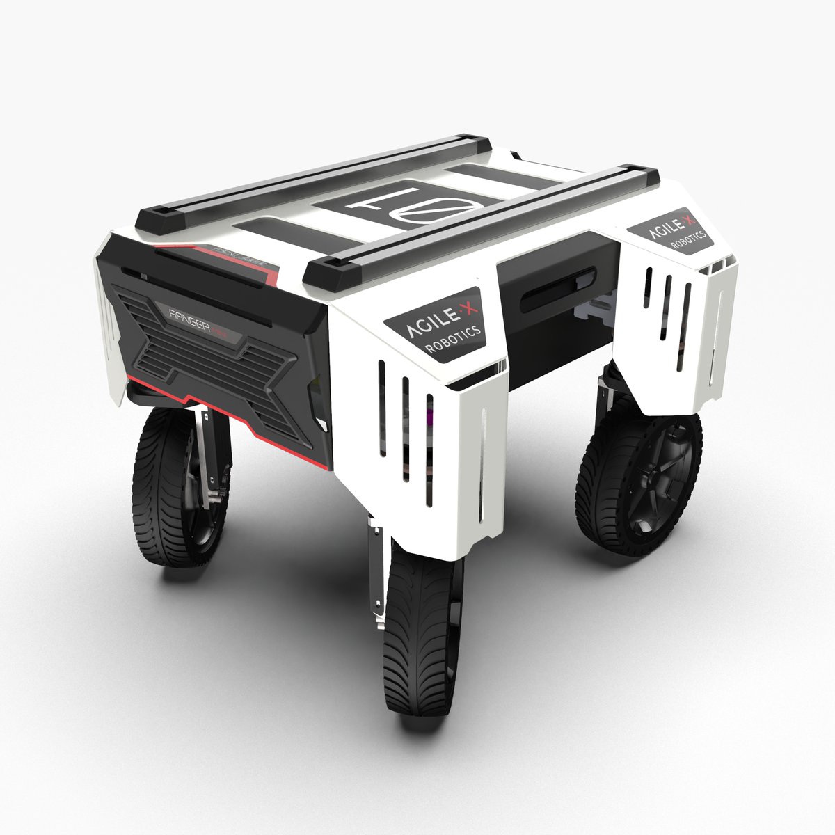 AgileX_Robotics's tweet image. We would like to announce that our first &apos;Four-Wheel-Steeing&apos; robot Ranger Mini is ready on board.
A compact body and zero turning radius to achieve 360° static steering. Four different types of driving mode, 200mm ground clearance, removeble battery. #UGV #Robot #Mobilerobot