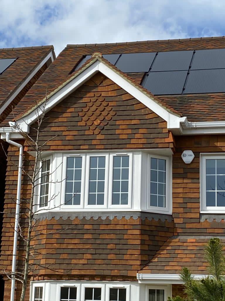SamLifestiles's tweet photo. Did you know we manufacture a range of decorative tiles? This project in Sussex made use of our Woburn Reclamation club tiles to provide an additional feature #lifestiles #clayrooftiles #roofing https://t.co/GiI0cDY3qn