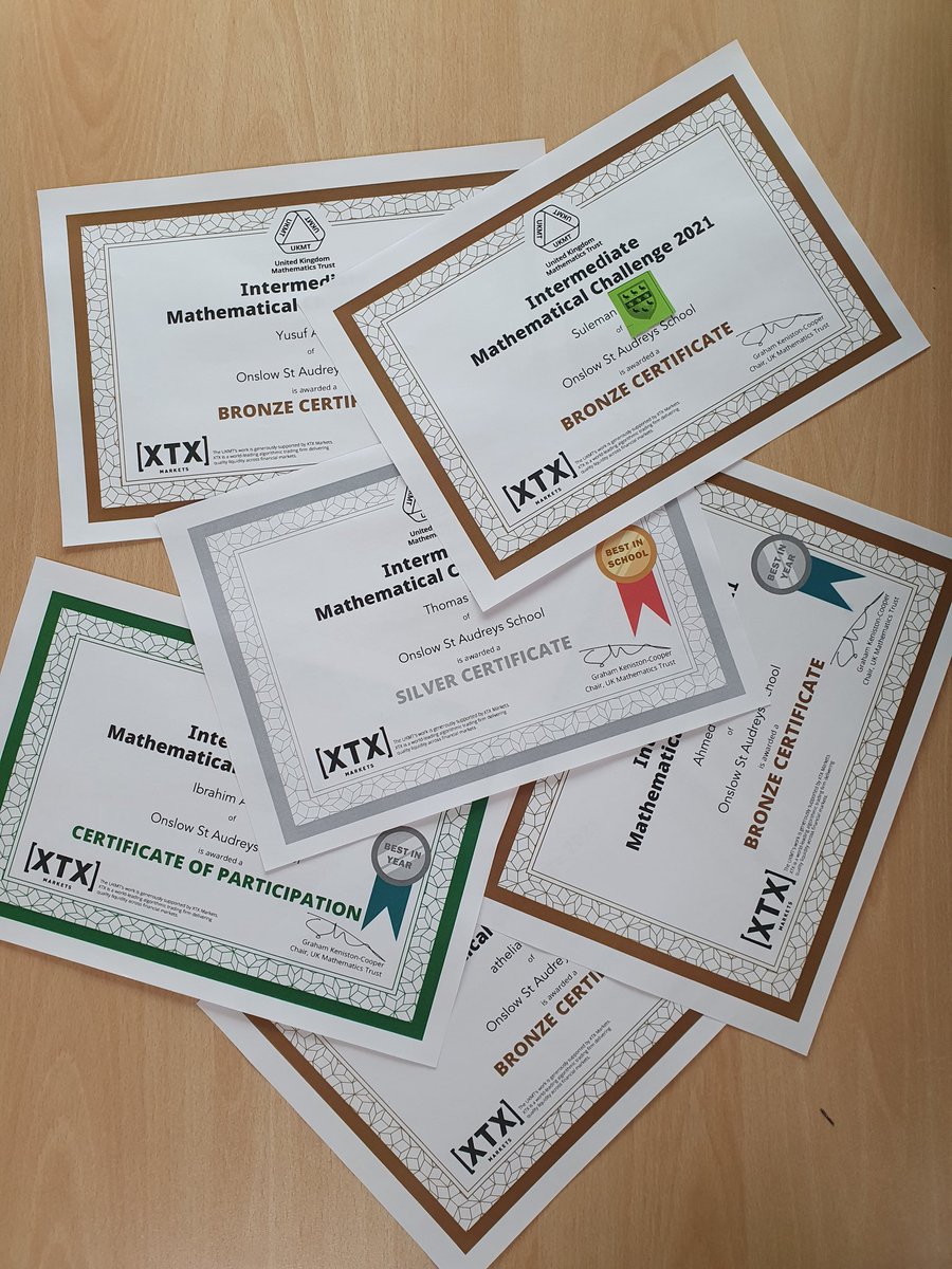 Onslows_Maths's tweet photo. Congratulations to all of our @OnslowStAudreys mathematicians who achieved certificates from the @UKMathsTrust challenge 2021! #UKMT #OSAmazing #welovemaths https://t.co/9aPBdoks7M