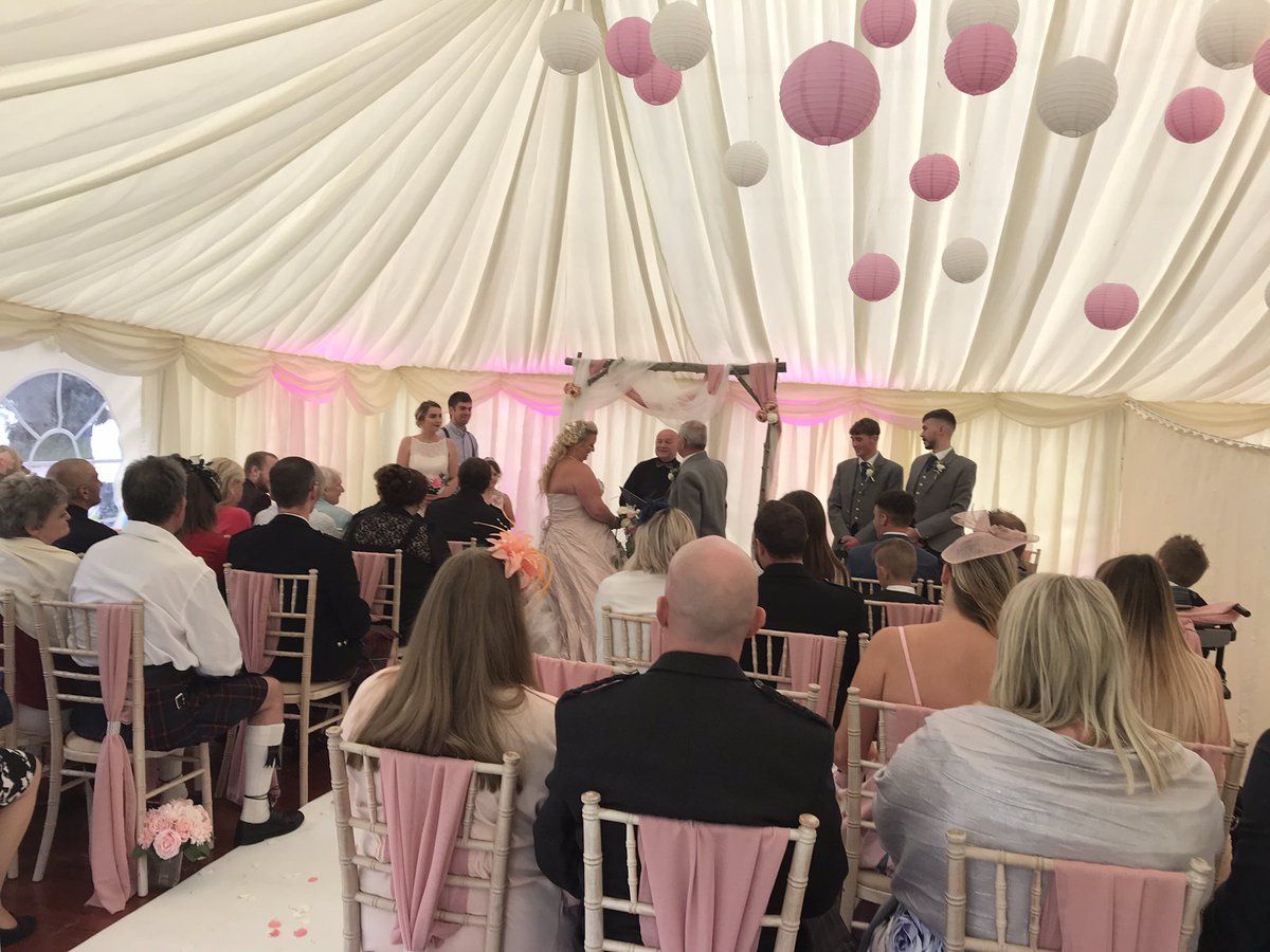 SchivasEstates's tweet photo. #WeddingWednesday 
Going back to Beckie’s wedding from August 2018.
#PrettyInPink #blushpink #marquee #marqueewedding https://t.co/dgsxbAtsYG