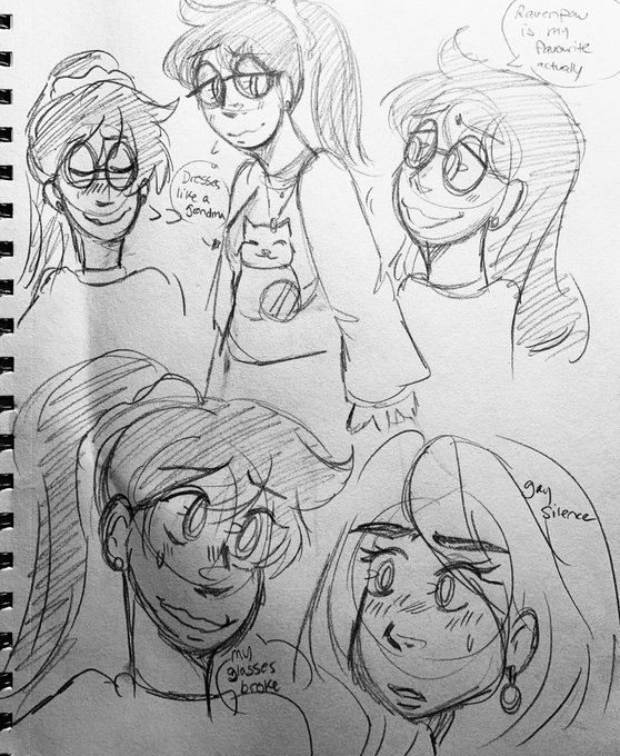 was going to have a bath until I thought about a nerdy Native girl who was raised by her grandma, is an  outcast in her rez but the popular mean girl takes a "liking" to her ?‍❤️‍?‍? 

#sketch 