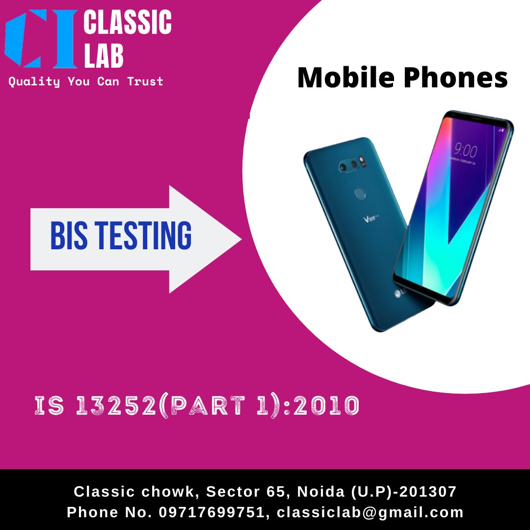 ClassicLabIndia's tweet photo. BIS testing for Mobile Phones
.
.
.
For more visit https://t.co/8R58r0F3r4
Email id : classiclab@gmail.com
#Testing #TestingLab #Calibration #QualityServices #NABLab #BestLab #ClassicTestingLab #CalibrationServices #NABLandBISApprovedLab #waterheater #Mobile #phones https://t.co/gp0HRFeGoi