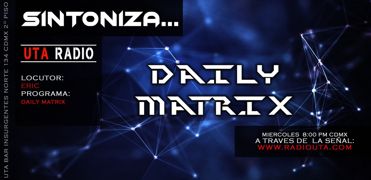 ZonebsRadio's tweet photo. #PowerMiercoles de #UtaRadio de  #postpunk #coldwave y #darkwave en @daily_matrix conduce @valdseric a las 8pm https://t.co/dIiytZFT8L