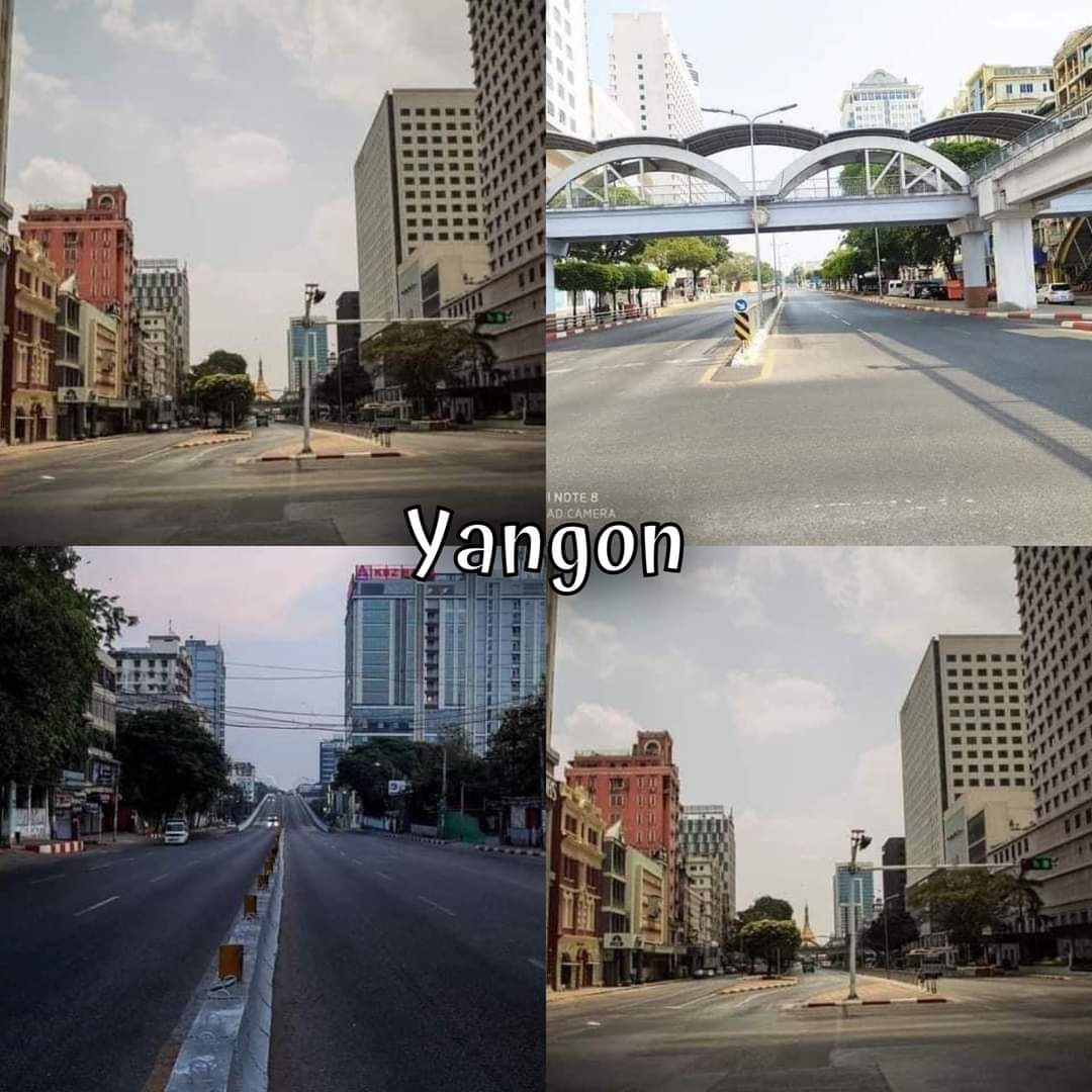 htethtetss's tweet photo. There's no one on the streets and participating silence strike Wednesday in Myanmar today. 

SILENCE REVOLUTION

#WhatsHappeninglnMyanmar 
#Mar24SilenceStrike https://t.co/lO3NvHaMhf