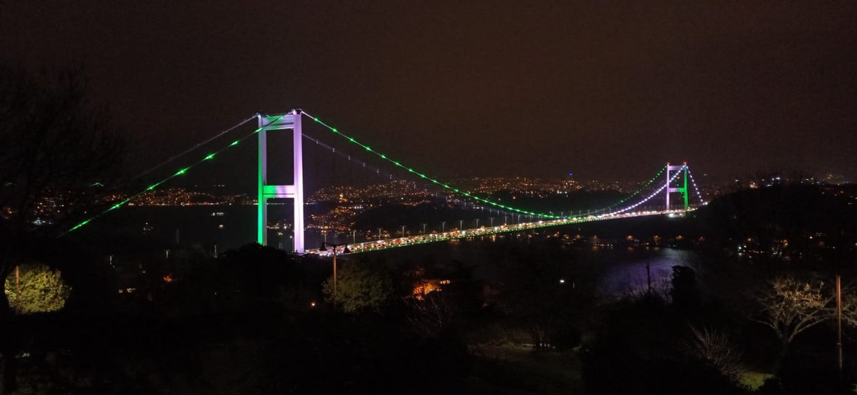 ElifAhmetTurkey's tweet photo. Istanbul Lightened in Pakistan Flag Colors on #PakistanResolutionDay.
Brotherhood 🇹🇷🇵🇰💓 https://t.co/7v8b1Izzam