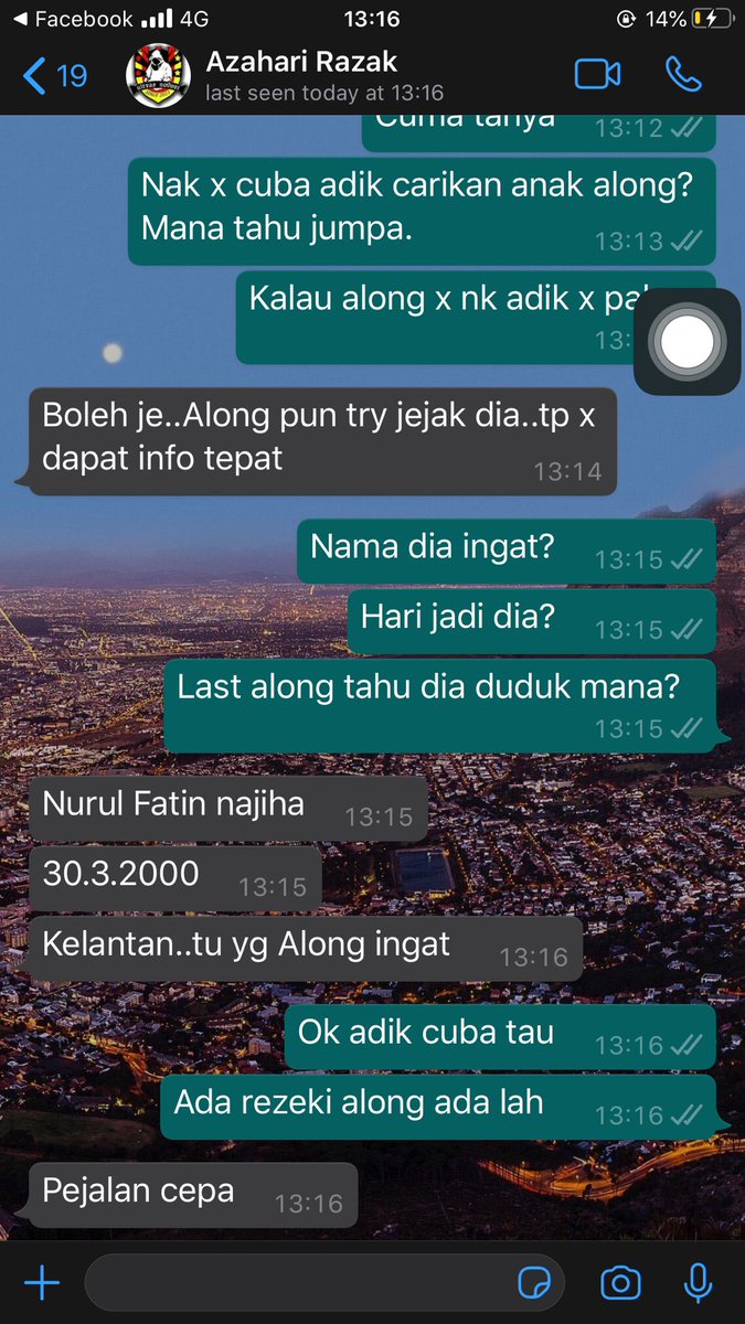 ashekin7's tweet photo. Assalamualaikum 

Saya wakil abang Saya Mohd Azhari bin Abd Razak untuk mencari anaknya yg dah lama Tak jumpa . Last jumpa Masa dia kecik . Gambar pun Tak de. Nama anak nya Nurul Fatin Najiha bin Mohd Azhari . Lahir 30-03-2000 ( 21 tahun dah ) lahir Hospital besar Klang . https://t.co/5vDkLDIH8f