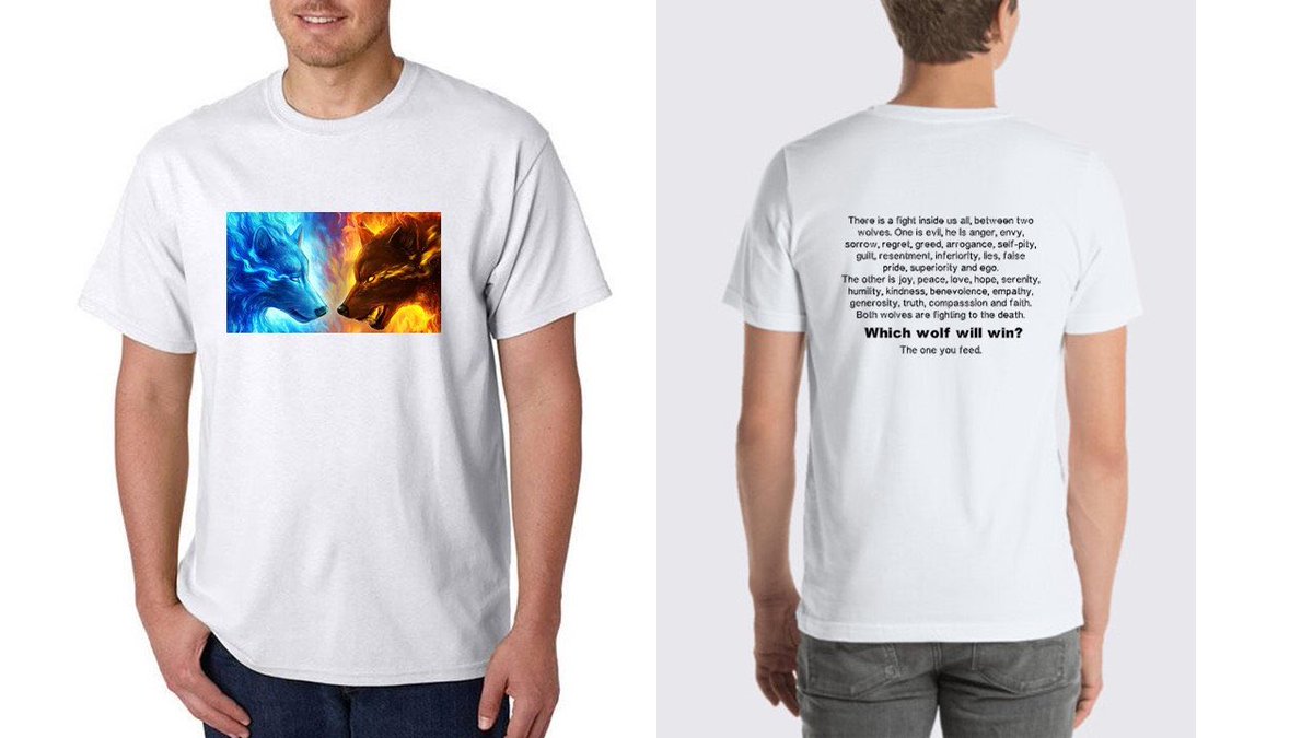 Excited to share this item from my #etsy shop: Two wolves tshirt, funny shirt, custom shirt, funny tshirt, personalized shirt, custom tshirt, gift for him, gift for her, popular tshirts etsy.me/3cfvi2g