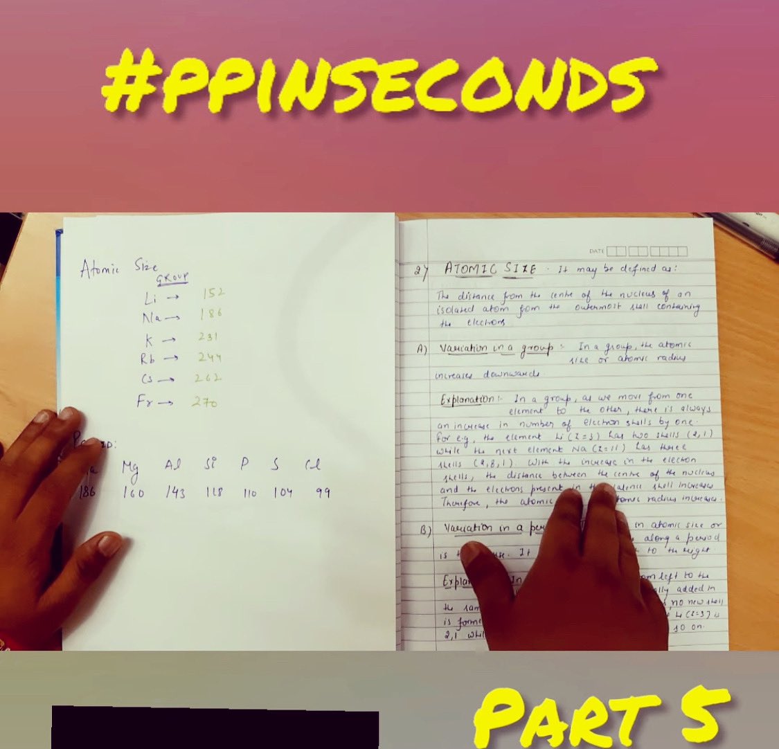 PadhaiPoori's tweet photo. Check complete short on my YouTube channel padhaipoori keep supporting 
#padhaipoori 
#shorts #youtube #youtuber #education #studynotes #class10 #chemistry #padhaipoorichemistry #padhaipooriclass10 #cbse #atomicradiustrend #atomicsizetrend #ppinseconds #notes #science https://t.co/MytLFesO0E