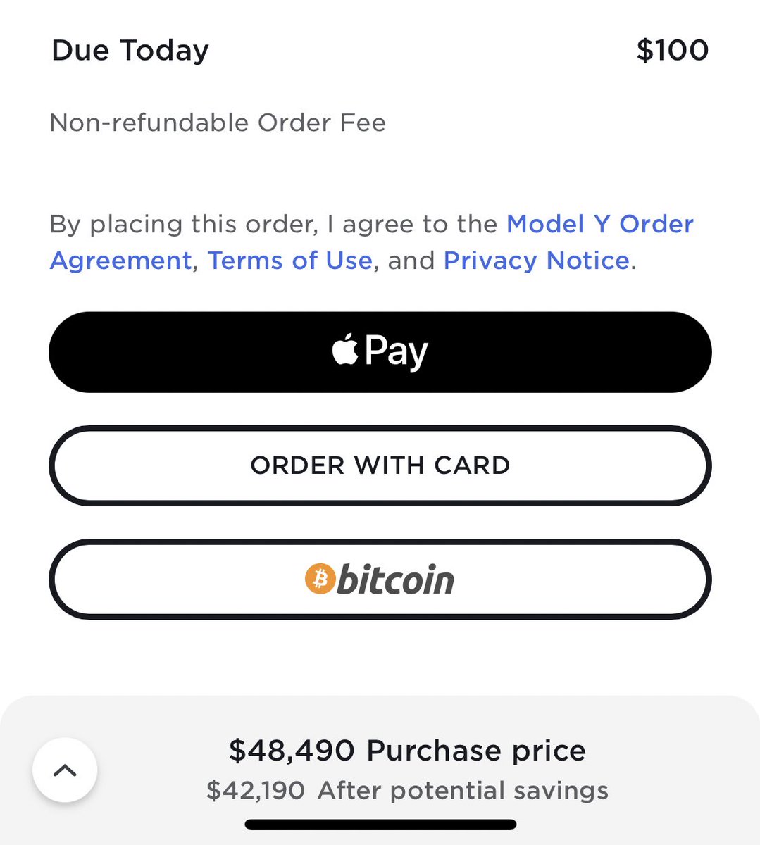 klwtts's tweet image. BREAKING: YOU CAN NOW PURCHASE A TESLA WITH BITCOIN! #Tesla