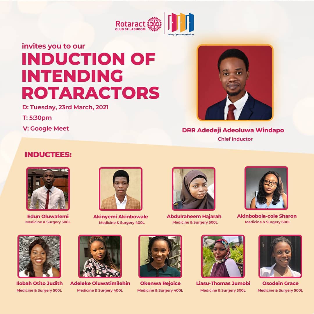 LasucomRotaract's tweet photo. Big congrats to the new Rotaractors!!! 🎉🎊🎊

#raclasucom
#rotaryclubofogudugra
#district9110 https://t.co/fTPPhUgngf