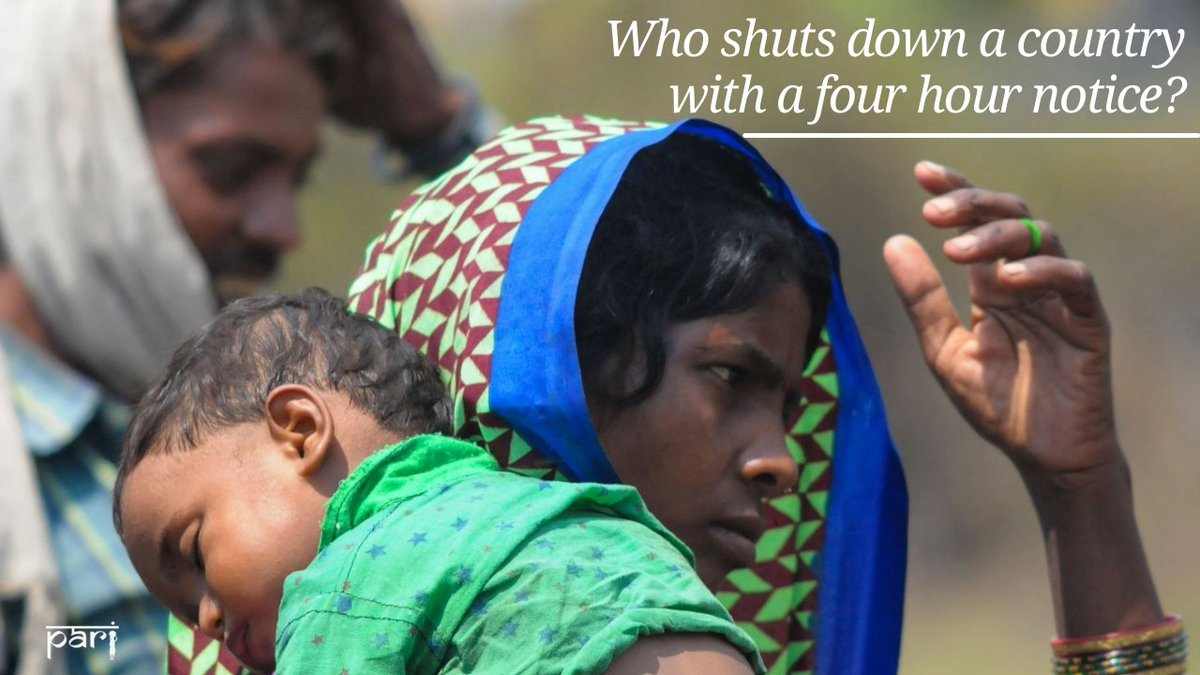 PARInetwork's tweet photo. The prime minister’s March 24, 2020 announcement stoked panic, giving a nation of 1.38 billion people four hours to shut down. The lockdown revealed the brutality of India's chronic disregard for the rights of millions of migrant labourers. #OnThisDay 🧵

https://t.co/6U7ZIa1c76 https://t.co/Z0ZApw1Goh