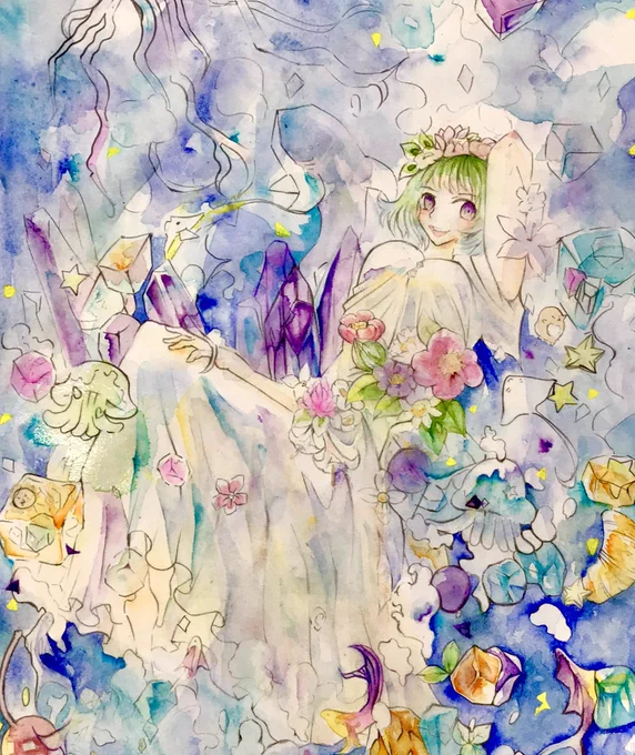 #イラスト好きな人と繋がりたい 
水彩難しい…
〜完成〜 