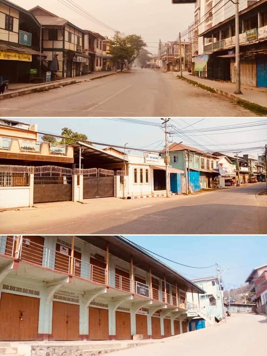 The largest coordinated Silent Strike in #Myanmar's history and probably in the world (finding the biggest one). Millions of people in almost all cities/towns staying inside to show against the dictatorship, break the daily routine. #WhatsHappeninglnMyanmar #SilentStrikeMyanmar