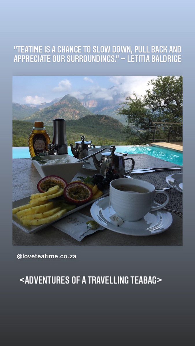 loveteatimesa's tweet photo. “TeaTime is a chance to slow down, pull back and appreciate our surroundings.” ~ Letitia Baldrige
<Adventures of a travelling teabag>
#LoveTeaTimeSA #KerichoGold #TeaLover #Tea #TeaTime #KerichoGoldTeas #Travel #Tranquility #ShotLeft #KerichoGoldSouthAfrica #Breakfast https://t.co/VKikhVRypa