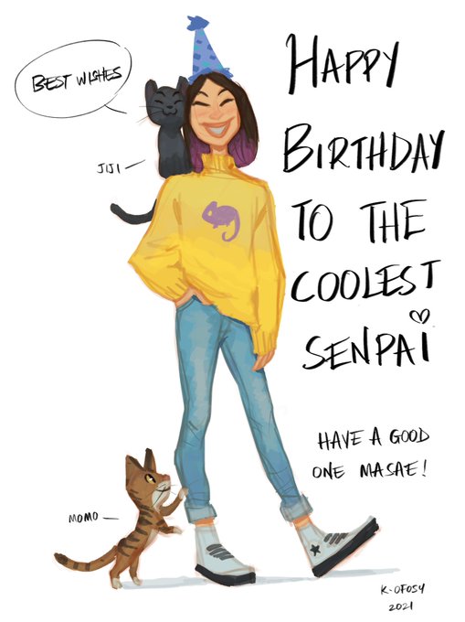 Made birthday cards for some cool art people @MasaeSeki @irismuddy 