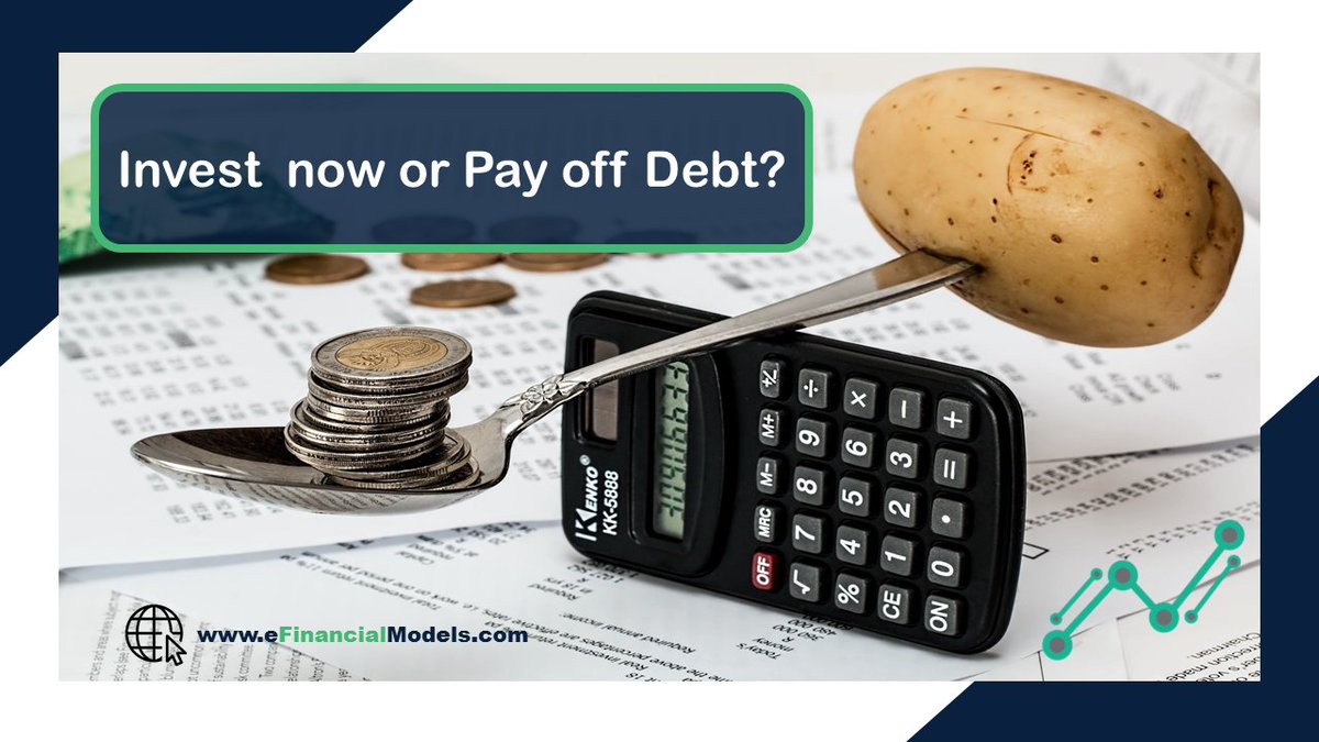 eFinancialModel's tweet image. Want to invest in something but still have some debt with remaining balances? Then try this Excel Calculator to help you decide whether to Invest or Pay off Debt now.
bit.ly/3prKTjA
#Excel #Excelcalculator #financialmodel #template #priorities #investing #loan