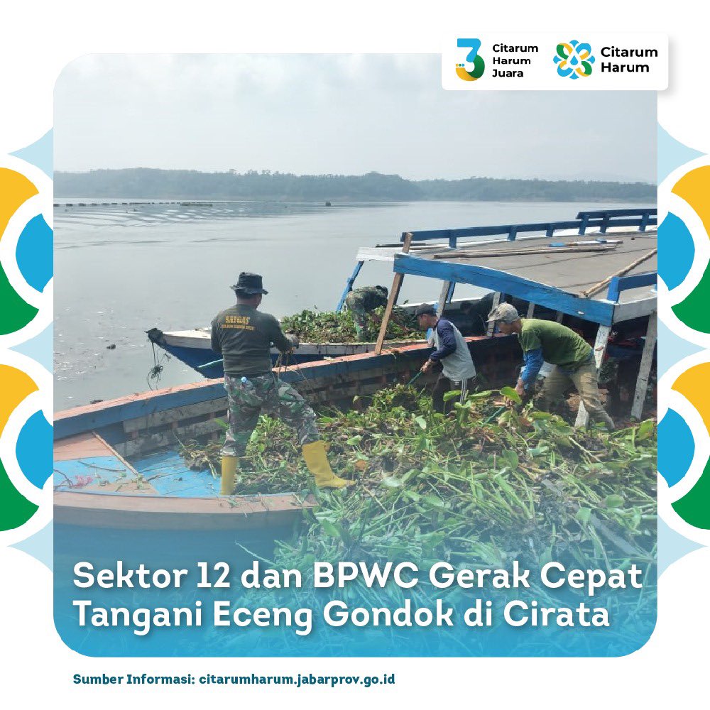 SatgasCitarum's tweet photo. Satgas Citarum Harum Sektor 12 dan BPWC Gerak Cepat Tangani Eceng Gondok di Cirata
Selengkapnya di: https://t.co/5i6l3XSjac
#JabarJuara #JabarJuaraLahirBatin #JabarKita #citarum #citarumharum #sungaicitarum #citarumharumjuara #satgascitarum #diskominfojabar #dascitarum #jabar https://t.co/svKJTrOKtV