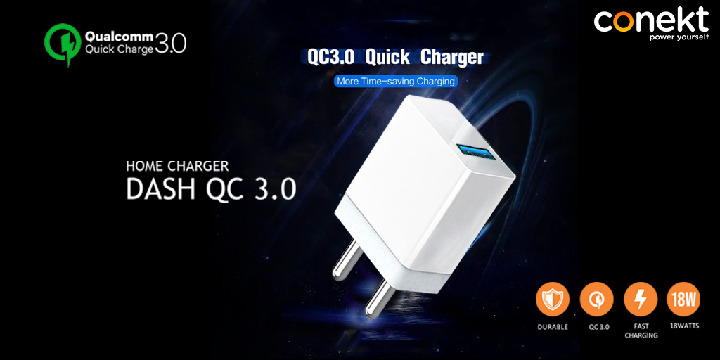conektgadgets's tweet photo. Need a quick charge? Wanna go in just no time? No worries! Conekt QC3 charger with Qualcomm QC 3.0 certification will charge your mobile device to 80% in just 35 Minutes.
#Conekt #Charger #MobileCharger #Qualcomm #Quickcharge3 #FastCharging https://t.co/FcX0BK398R