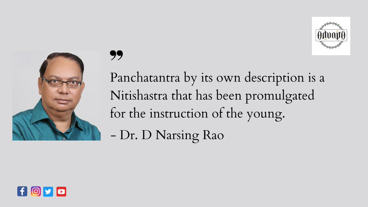 ONENESS_FEST's tweet photo. #Panchatantra is an ancient text of #Nitishastra in #sanskrit that teaches #values and #governance through animal tales.
Here is a series of talks on Panchatantra by Dr. D Narsing Rao.
https://t.co/koexndg4l3
#AnimalFables #Hindusim #Niti #Values https://t.co/hH3u0Gc50G
