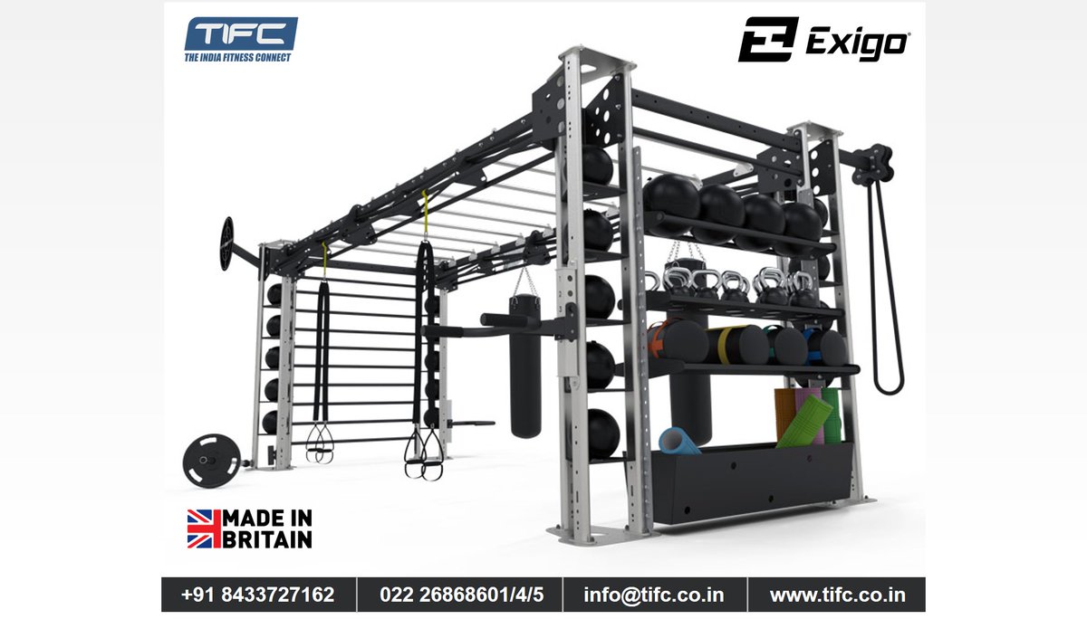 TIFC_India's tweet photo. Exigo Functional Rig is the ideal system for fitness facilities & large group sessions. A popular choice that is designed to maximise your training area while at the same time retaining floor space.
#wednesday #functionaltraining #rigs #studio #kettlebell #sandbag #exigouk #tifc https://t.co/CmRDNcczPo