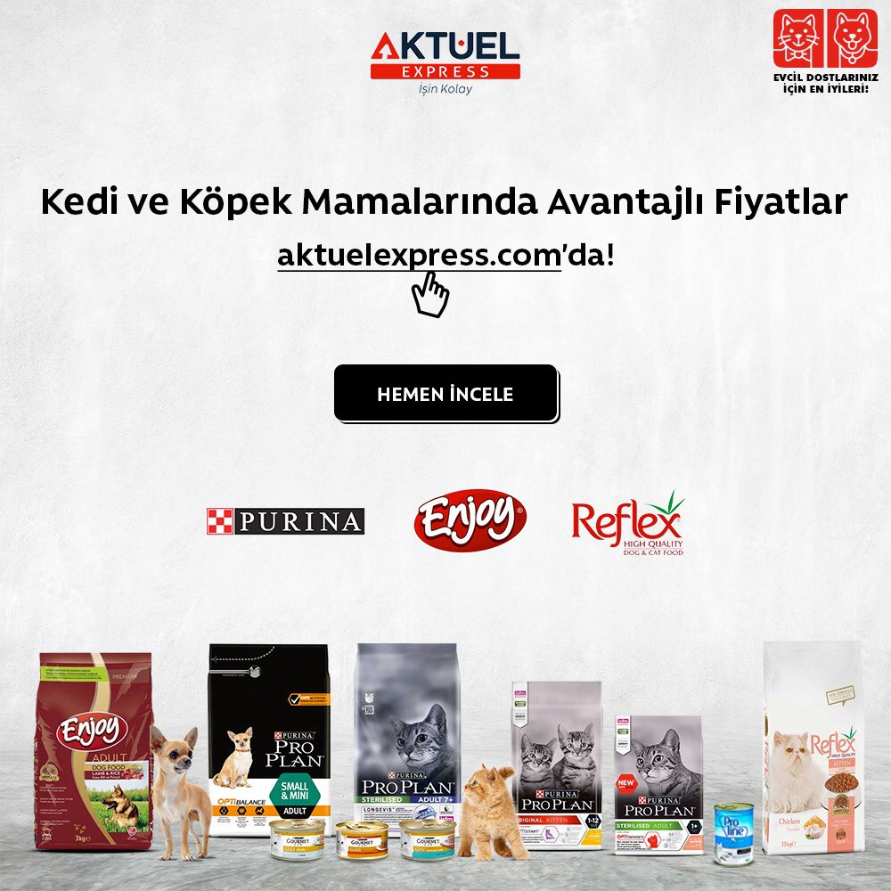 Evcil dostlarınız için en iyileri! 🐶😻

#proplan #purina #purinaproplan #reflex #enjoy #köpekmaması #kedimaması #evcilhayvan #evcilhayvanürünleri #işinkolay #hızlıteslimat