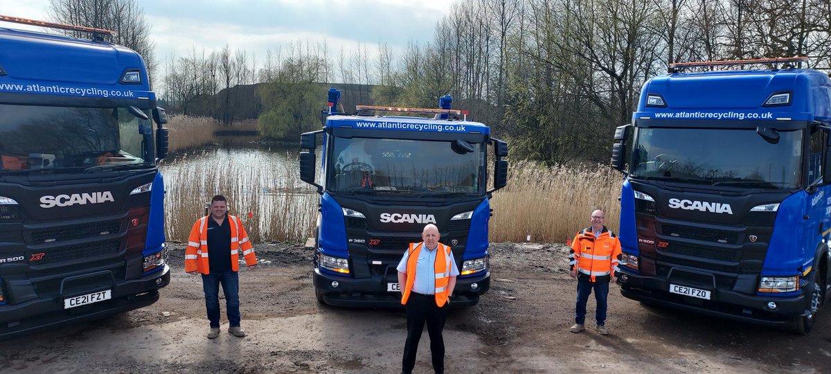 RWKeltruck's tweet photo. Massive THANKS to Atlantic Recycling as they put to work nine new Scania's, Two P360 4x2 XT Skiploaders and Seven R500 6x2 XT Tractors #Suppliedbykeltruck @keltruck @ScaniaGroup  @RecycleARL @Neal_Soils @ThompsonsSandS @SBComponents https://t.co/DPWklS1P7w