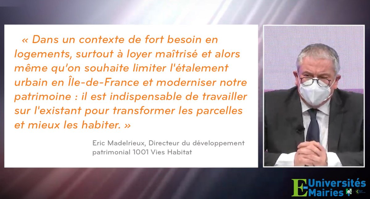1001ViesHabitat's tweet photo. #1001Expertises┃Notre directeur du développement patrimonial, invité aux E-Universités des Maires #UMY, réaffirmait hier l'importance de la #ValorisationFoncière dans notre stratégie de développement. #1001ViesHabitat souhaite ainsi contribuer à la régénération urbaine ! https://t.co/Nt4z0AGnmU