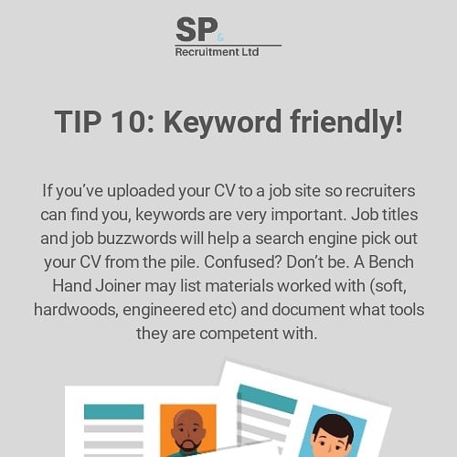SP_Recruit's tweet photo. TIP 10... 
#sprtips #cvtips #cv #resumetips #resume #jobsearch #application #recruitment #cvhelp #cvwriting #cvbuilder #cvadvice #cvformat #cvdesign #jobs #jobseeker https://t.co/9SX3tdwihu