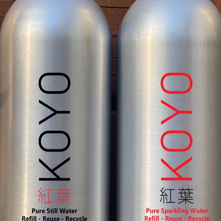 Refill-Reuse-Recycle. Zero plastic water bottles in Koyo. Bespoke🍣🥢🥑