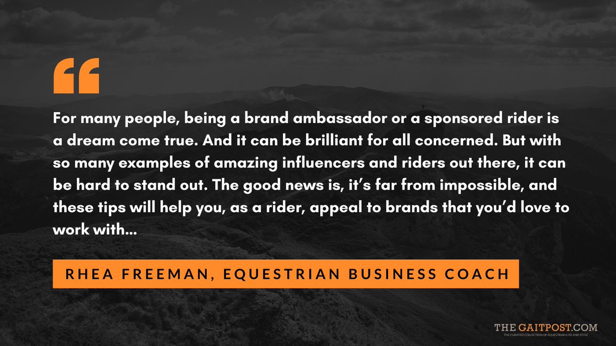 📣  EQUESTRIAN BUSINESS COACHING 📣

<a href="/RheaFreeman/">Rhea Freeman</a> shares her top tips for getting noticed by the brands you love

thegaitpost.com/equestrian-bus…

#brandambassador #sponsoredrider #toptips