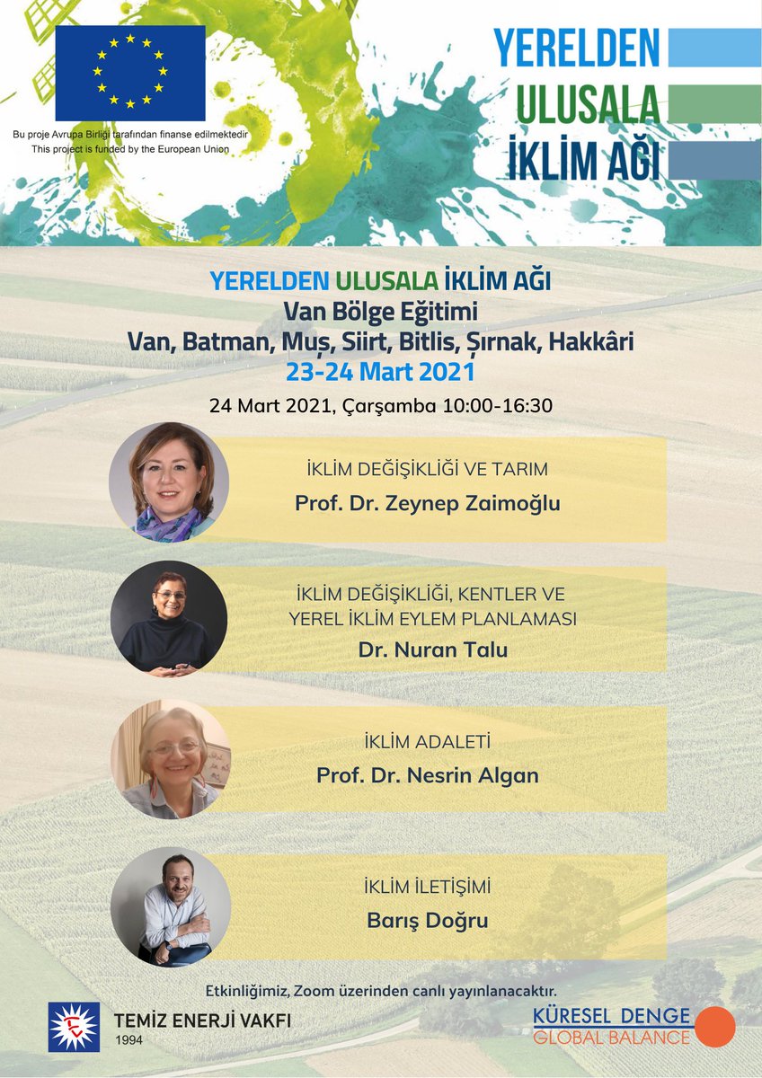 temevorgtr's tweet photo. “YERELDEN ULUSALA İKLİM AĞI” Van Bölge Eğitimi
Van, Batman, Muş, Siirt, Bitlis, Şırnak, Hakkâri

24 Mart 2021, Çarşamba 10:00-16:30

Kayıt için tıklayınız: https://t.co/Rnrui6wCuQ

#temev #iklim #eğitim #iklimdeğişikliği #yereldenulusalaiklimağı https://t.co/6ae8Nbllet