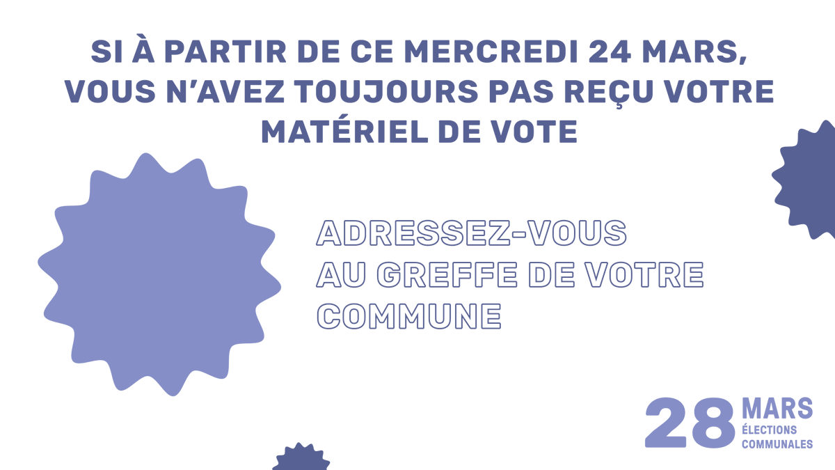 EtatdeVaud's tweet image. #ECVD21 Si vous n'avez pas reçu votre matériel de vote à partir de ce mercredi 24 mars, adressez-vous au greffe de votre commune. 
#Vaud