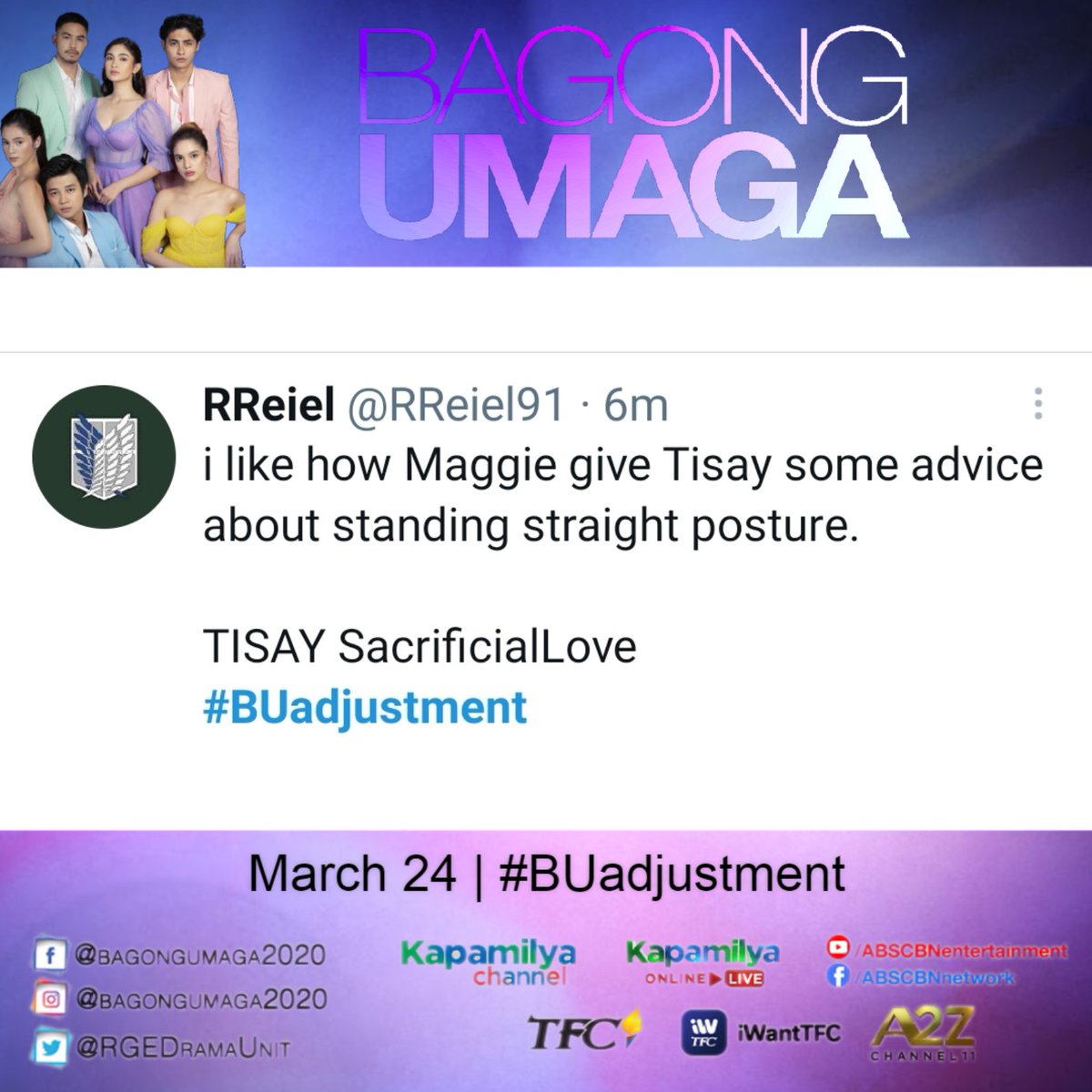 Are you ready for Tisay version 2.0? #BUadjustment #BagongUmaga #RGEDramaUnit