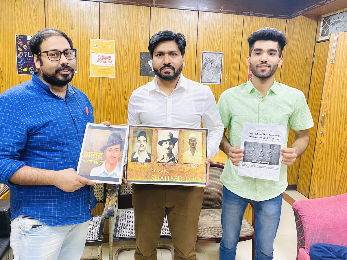 DrHarjitBhatti's tweet photo. Discussed the “Relevance of Bhagat Singh in Today’s India” and “Doctors Role in People’s Movement” at AIIMS, New Delhi. All of us should follow his footsteps to stop exploitation & fight for the rights of poor & underprivileged sections of society. #ShaheedDiwas #DoctorsForPeople https://t.co/1zkcyrcGAL