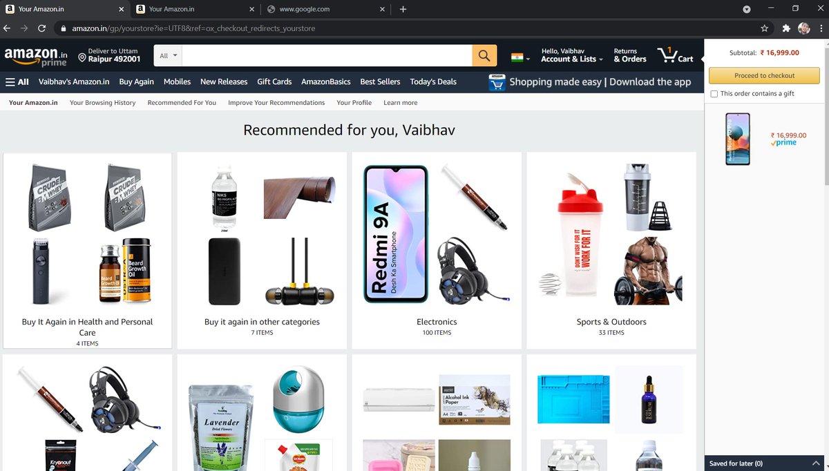 How do you share your amazon cart