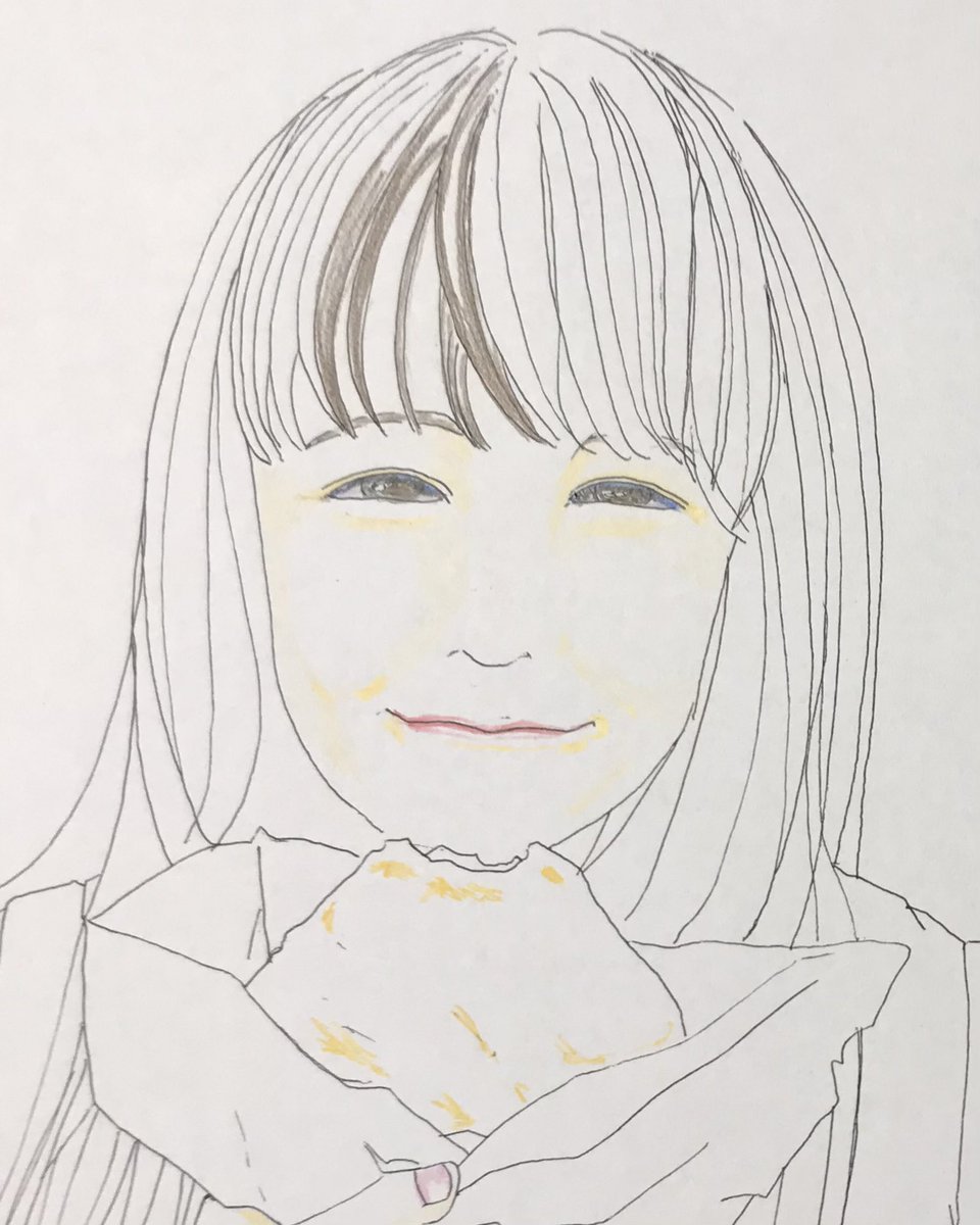 Toshy 今日の1枚 思いっきり途中だけど 今日はここまで 美味しい顔 完成できるか お絵描き 絵描きさんと繋がりたい イラスト イラスト好きな人と繋がりたい 女の子イラスト Illustration