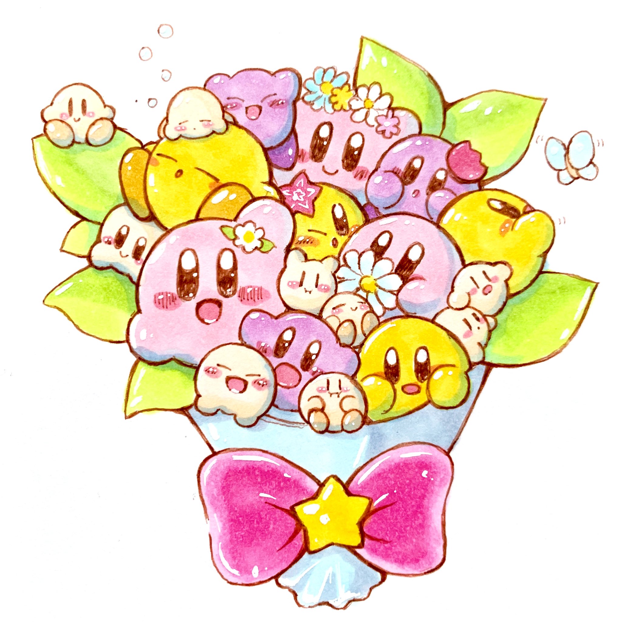 تويتر あら カービィ على تويتر 卒業おめでとうの花束ならぬぽよ束 カービィ イラスト コピック Kirby Illust Copic T Co Ybyq64mnp8