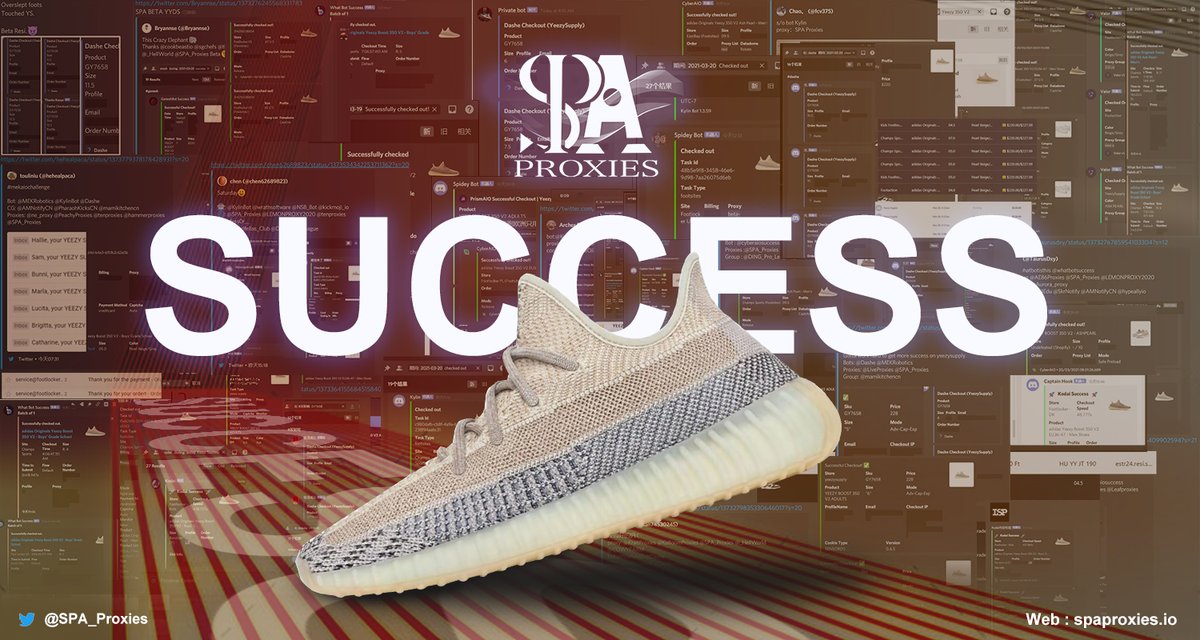 SPA_Proxies's tweet photo. 🚀Huge Success on last yeezy 350 drop!

🔥Excellent performance on SPA 2.0 &amp; X again.
🚀Lets focus on the next drop!

Small Giveaway!
3x 2G SPA 1.0
2x Beta Role
1x SPA X 50%off

Entrance:
Retweet This tweet♻️, Like❤️,
Follow @SPA_Proxies and Tag a friend!
Ends in 24 hour! https://t.co/G90JyFy01E