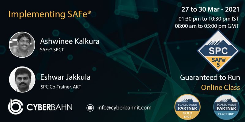 cyberbahntas's tweet photo. Just 3 Days Left to save big on skills! Hurry Up!!
#Implementing #SAFe® 5.1 with #SPC5 #Certification. Don't miss this valuable #session!
Enroll now https://t.co/SuAxfDF599
This will be great opportunity to learn from @ashwineekalkura & @EshwarJakkula live on 27 To 30 Mar. https://t.co/hZvHCGlRMJ