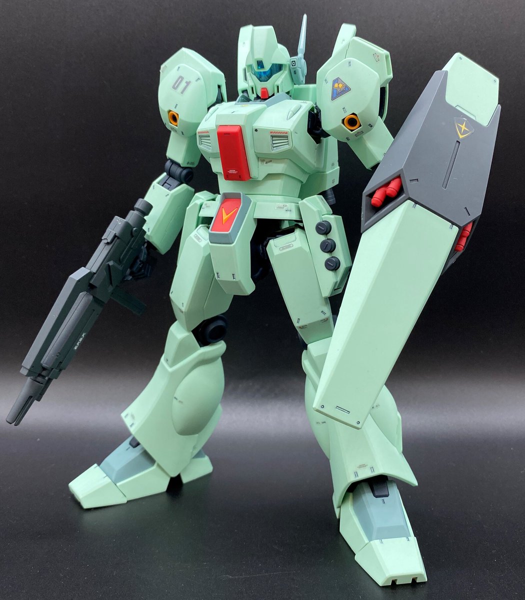 The Gundam Base 福岡店情報 Mg 1 100 ジェガン 好評販売中 逆襲のシャア から３０年以上に渡って活躍した名機 組みやすいシンプルな構造ながら細部スラスターに至るまで全身の色分けをパーツ分割で再現 迫力のアクションポーズも可能とまさに
